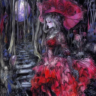 Filigree Astrarium style, Midjourney V6.1: retro fairy-tale illustration