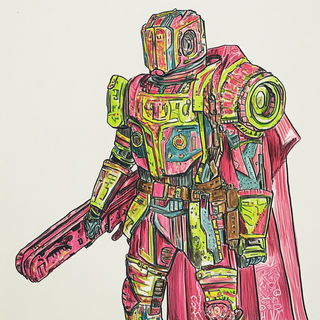 Horizon Sash style, Midjourney V6.1: concept art character design of retropunk steam knight