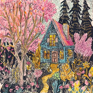 Horizon Sash style, Midjourney V6.1: retro fairy-tale illustration