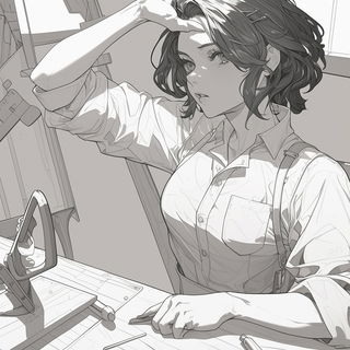 Tenonfall Cinema style, Midjourney V6.1: black-and-white manga comic strip