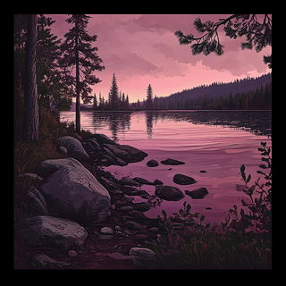 Crosshatch Expeditionary style, Midjourney V6.1: realistic landscape photograph of quiet dawn