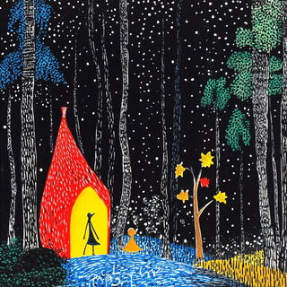 Tidepaint style, Midjourney V6.1: retro fairy-tale illustration