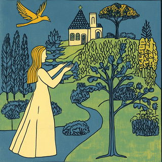 Mami Wata Color Rite style, Midjourney V6.1: retro fairy-tale illustration