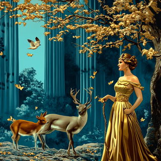 Gazeweave style, Midjourney V6.1: retro fairy-tale illustration