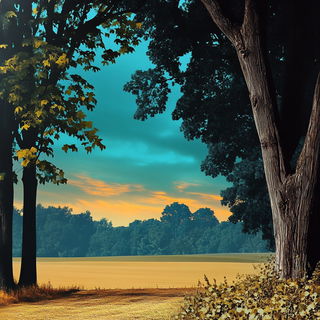 Gazeweave style, Midjourney V6.1: realistic landscape photograph of quiet dawn