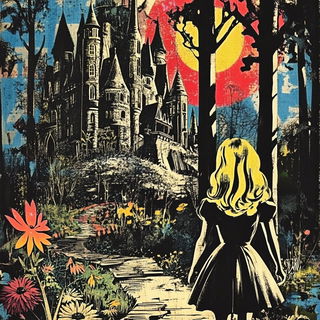 Wakeborne style, Midjourney V6.1: retro fairy-tale illustration