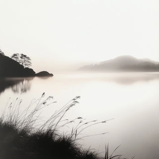 Chromasuture style, Midjourney V6.1: realistic landscape photograph of quiet dawn