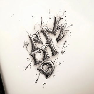 Chromasuture style, Midjourney V6.1: typographic composition with large letters