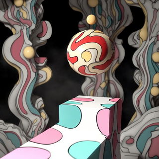 Indigold Loomcraft style, Midjourney V6.1: abstract 3D render