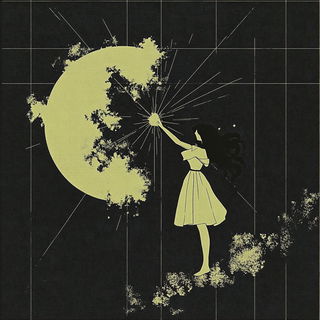 Iridescent Quiver style, Midjourney V6.1: retro fairy-tale illustration