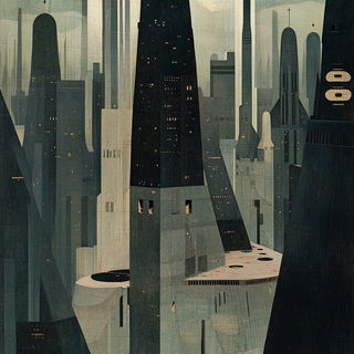 Panelshock style, Midjourney V6.1: megacity with futuristic bioarchitecture