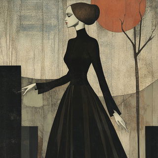 Panelshock style, Midjourney V6.1: haute-couture fashion outfit
