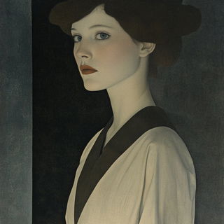 Panelshock style, Midjourney V6.1: photographic portrait of female protagonist