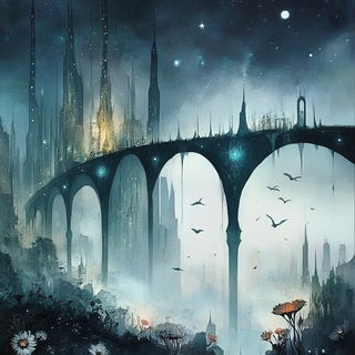 Terracinerama style, Midjourney V6.1: megacity with futuristic bioarchitecture