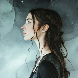 Terracinerama style, Midjourney V6.1: photographic portrait of female protagonist