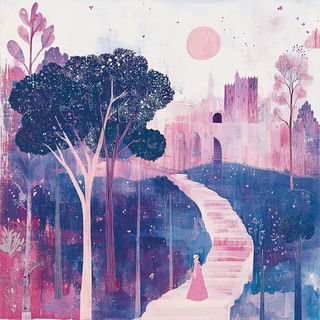 Bluepetal Orbitals style, Midjourney V6.1: retro fairy-tale illustration