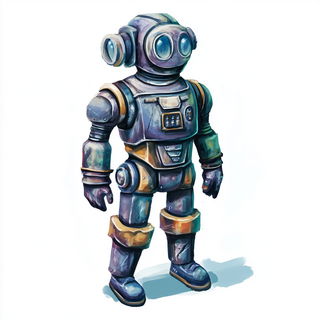 Dappled Lithobeast style, Midjourney V6.1: concept art character design of retropunk steam knight