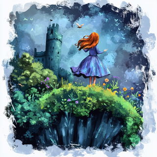 Dappled Lithobeast style, Midjourney V6.1: retro fairy-tale illustration