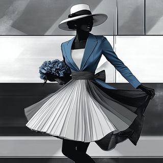 Washclaw Chronicle style, Midjourney V6.1: haute-couture fashion outfit