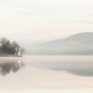 Cryorim Noir style, Midjourney V6.1: realistic landscape photograph of quiet dawn