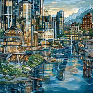 Inkscratchery style, Midjourney V6.1: megacity with futuristic bioarchitecture