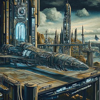 Inkscratchery style, Midjourney V6.1: cinematic shot from sci-fi movie