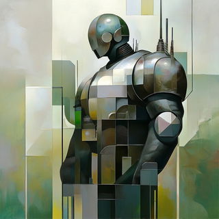 Refraction Naivete style, Midjourney V6.1: concept art character design of retropunk steam knight