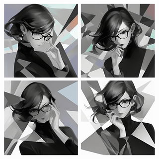 Refraction Naivete style, Midjourney V6.1: black-and-white manga comic strip