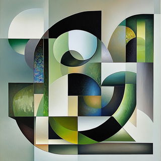 Refraction Naivete style, Midjourney V6.1: typographic composition with large letters