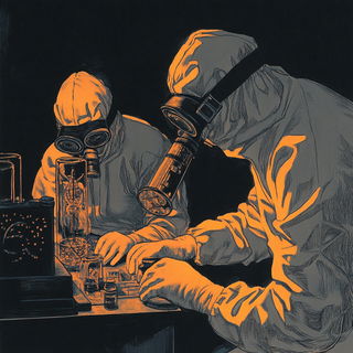 Magencore style, Midjourney V6.1: editorial illustration for popular scientific magazine cover