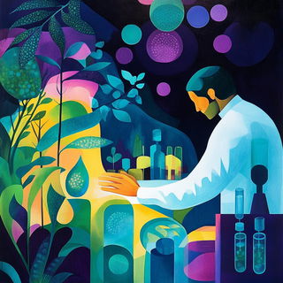 Petalborne Colorfields style, Midjourney V6.1: editorial illustration for popular scientific magazine cover