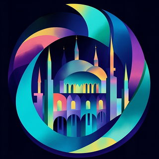 Petalborne Colorfields style, Midjourney V6.1: bold minimalist logo design for Istanbul city municipal services