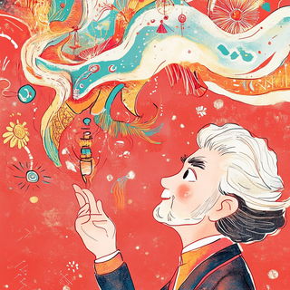 Legendocartoony style, Midjourney V6.1: editorial illustration for popular scientific magazine cover
