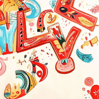 Legendocartoony style, Midjourney V6.1: typographic composition with large letters