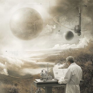 Champleve Astralway style, Midjourney V6.1: editorial illustration for popular scientific magazine cover