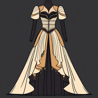 Spiral Ossuary style, Midjourney V6.1: haute-couture fashion outfit