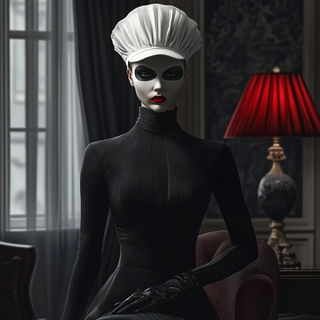 Linocrowd style, Midjourney V6.1: haute-couture fashion outfit