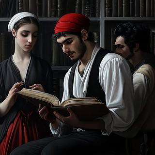 Linocrowd style, Midjourney V6.1: classical 18th-century oil painting