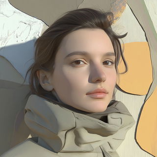 Particlewisp style, Midjourney V6.1: photographic portrait of female protagonist