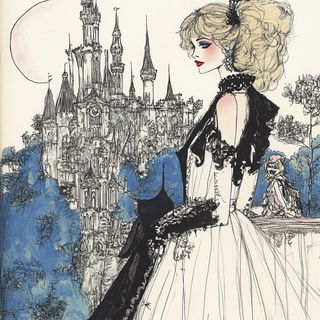 Tidefold style, Midjourney V6.1: retro fairy-tale illustration