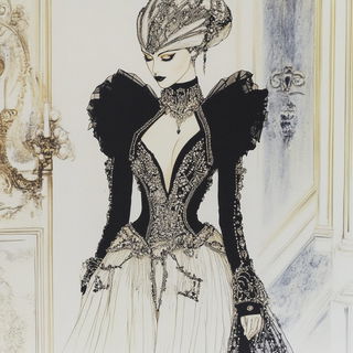 Tidefold style, Midjourney V6.1: haute-couture fashion outfit