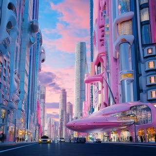Luminotendon style, Midjourney V6.1: megacity with futuristic bioarchitecture