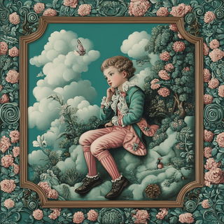 Celestichroma style, Midjourney V6.1: classical 18th-century oil painting