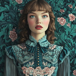 Celestichroma style, Midjourney V6.1: photographic portrait of female protagonist