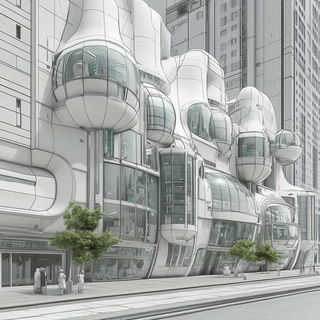 Silvergel Skyline style, Midjourney V6.1: megacity with futuristic bioarchitecture