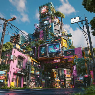 Gearscript Monastery style, Midjourney V6.1: megacity with futuristic bioarchitecture