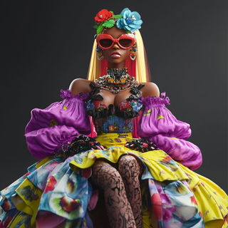 Gearscript Monastery style, Midjourney V6.1: haute-couture fashion outfit