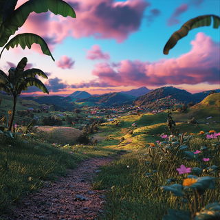 Gearscript Monastery style, Midjourney V6.1: realistic landscape photograph of quiet dawn