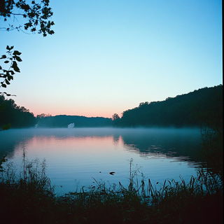 Monochrome Monasticism style, Midjourney V6.1: realistic landscape photograph of quiet dawn