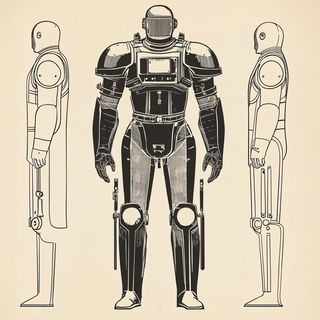 Screencut Synchromania style, Midjourney V6.1: concept art character design of retropunk steam knight